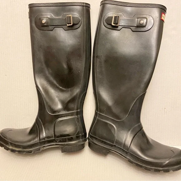 Hunter Original Tall Rain Boot in Dark Blue Size 9 - Picture 2 of 9